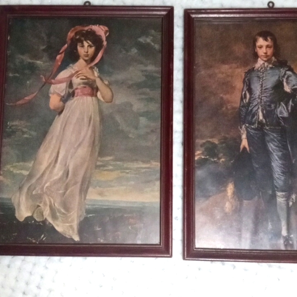 Antique Pinky & Lil Boy Blue frame pictures